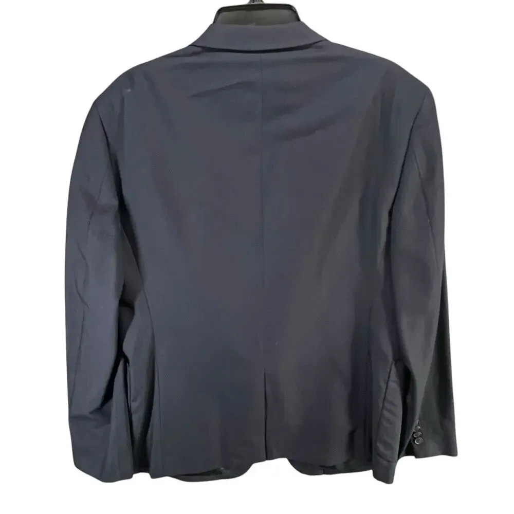 Theory Sport Coat Suit Jacket Mens 42 R Dark Blue Wool Linen Blazer Quiet Luxury